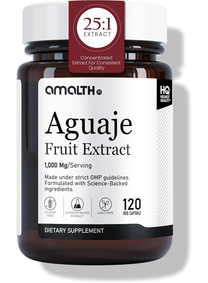 Amalth Aguaje Curves Capsule for Women 1000 mg- Extra Strength from Peru Natural Supplements- 120 Capsules Non- GMO Premium Quality Pills - Image 1